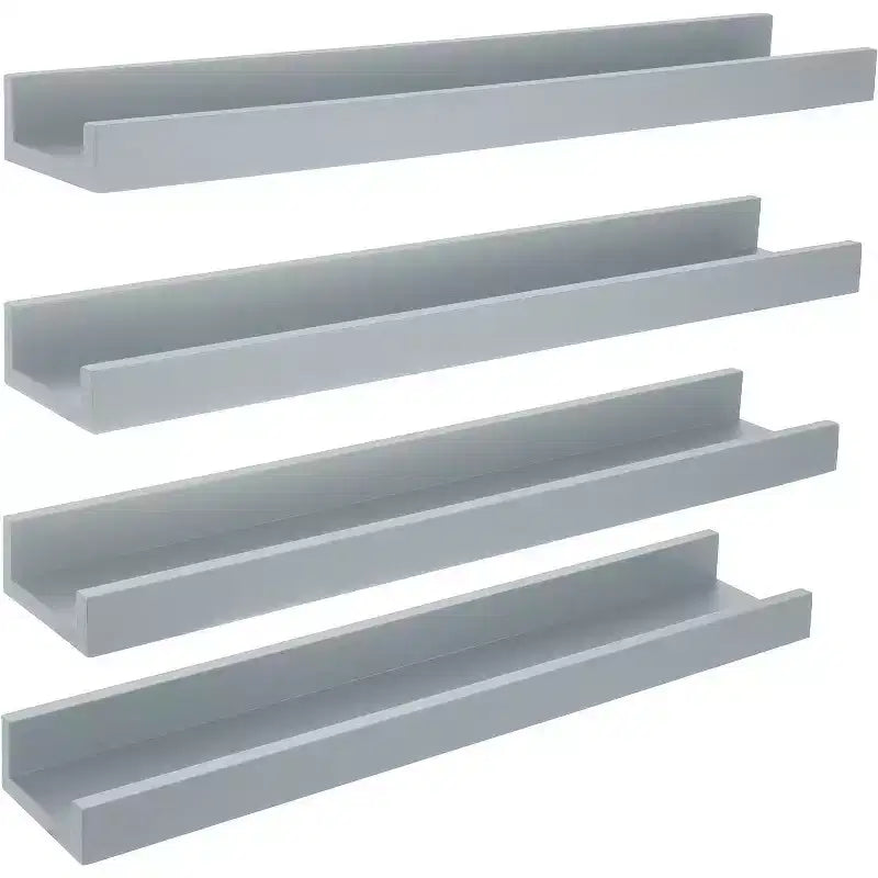 Kiera Grace (Set of 4) 23"x4" Drea Wall Shelves Cloud Gray: MDF Floating Decor, Includes Mounting Hardware