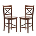 Simple Relax Set of 2 Wooden Counter Height Chairs