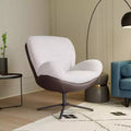 Okak Accent Chair, Modern Swivel Office Chair, Modern Chenille Chair with Faux Leather and Metal Base Frame, Accent Chair for Small Spaces
