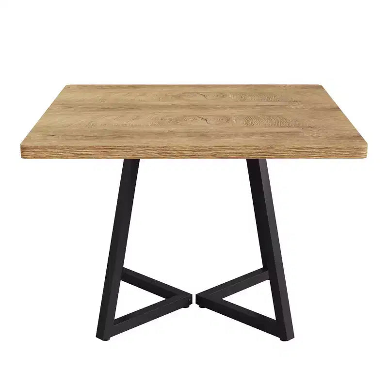 Kwadratowy stół jadalny industrialny 80 cm, naturalny/biały i złoty, 2-osobowy