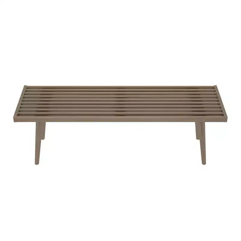 Ławka z litego drewna w stylu Mid-Century – Czarny/Glina/Naturalny/Orzech pekan/Morski/Orzech włoski/Biały/Żółty – 1 miejsce siedzące