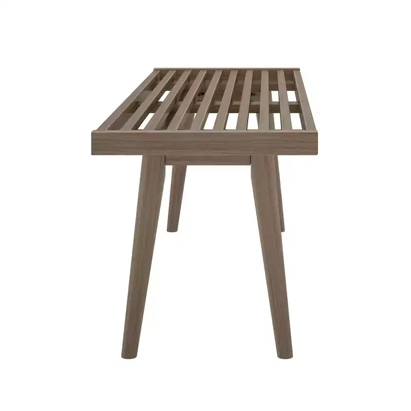 Ławka z litego drewna w stylu Mid-Century – Czarny/Glina/Naturalny/Orzech pekan/Morski/Orzech włoski/Biały/Żółty – 1 miejsce siedzące