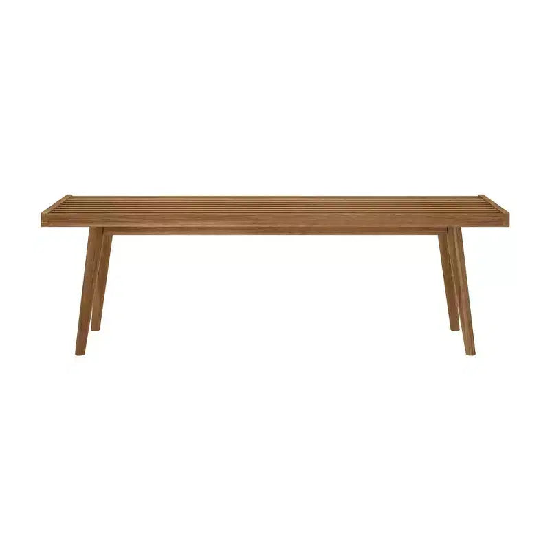 Ławka z litego drewna w stylu Mid-Century – Czarny/Glina/Naturalny/Orzech pekan/Morski/Orzech włoski/Biały/Żółty – 1 miejsce siedzące