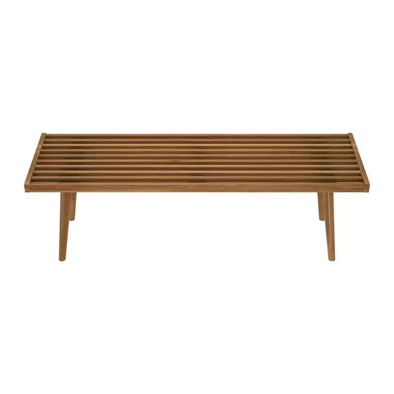 Ławka z litego drewna w stylu Mid-Century – Czarny/Glina/Naturalny/Orzech pekan/Morski/Orzech włoski/Biały/Żółty – 1 miejsce siedzące