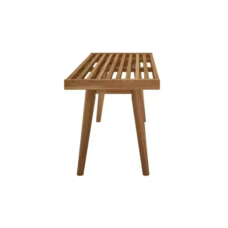 Ławka z litego drewna w stylu Mid-Century – Czarny/Glina/Naturalny/Orzech pekan/Morski/Orzech włoski/Biały/Żółty – 1 miejsce siedzące