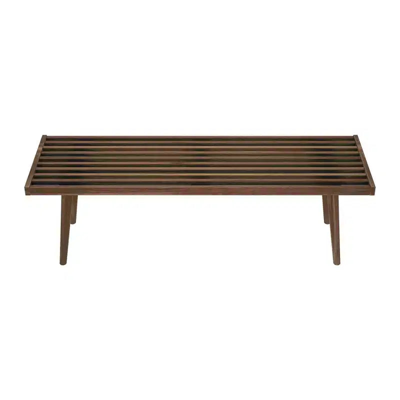 Ławka z litego drewna w stylu Mid-Century – Czarny/Glina/Naturalny/Orzech pekan/Morski/Orzech włoski/Biały/Żółty – 1 miejsce siedzące