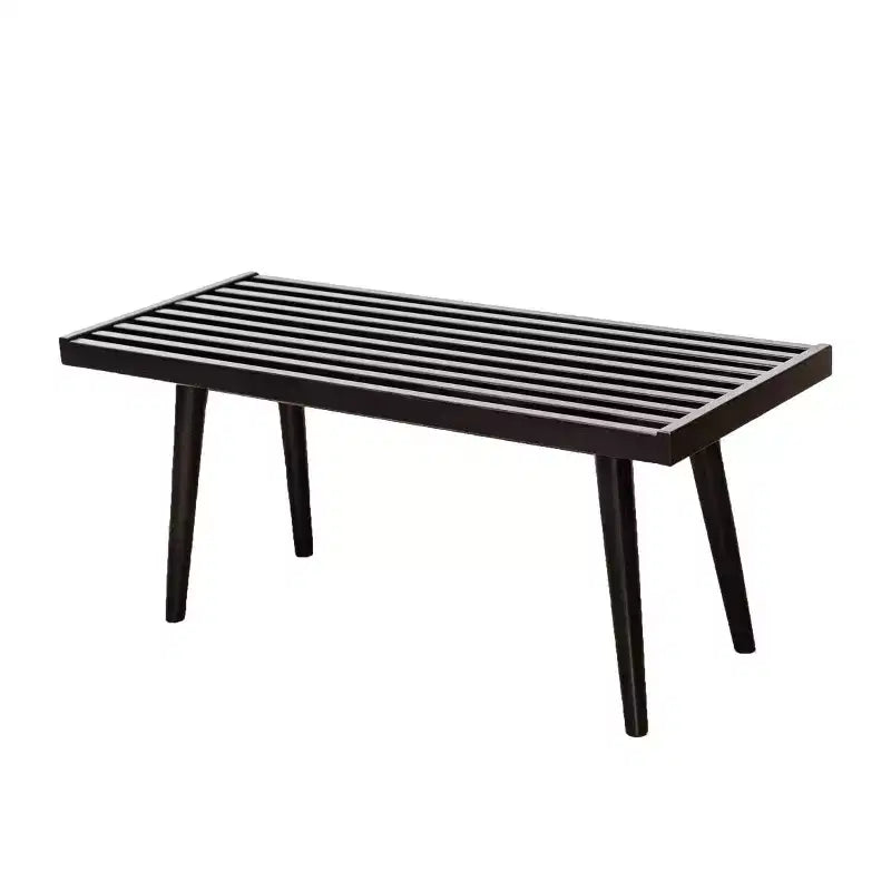 Ławka z litego drewna w stylu Mid-Century – Czarny/Glina/Naturalny/Orzech pekan/Morski/Orzech włoski/Biały/Żółty – 1 miejsce siedzące