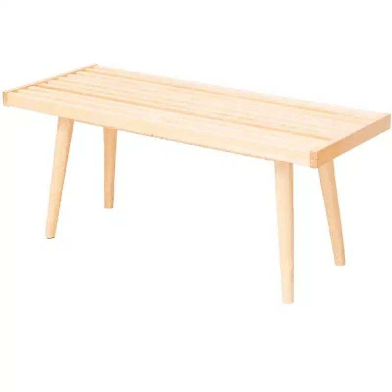 Ławka z litego drewna w stylu Mid-Century – Czarny/Glina/Naturalny/Orzech pekan/Morski/Orzech włoski/Biały/Żółty – 1 miejsce siedzące